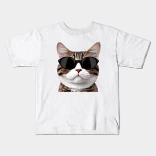 Funny Cat, Cat With Sunglass Kids T-Shirt